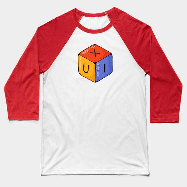 UX / UI Cube Baseball T-Shirt by Tania Tania